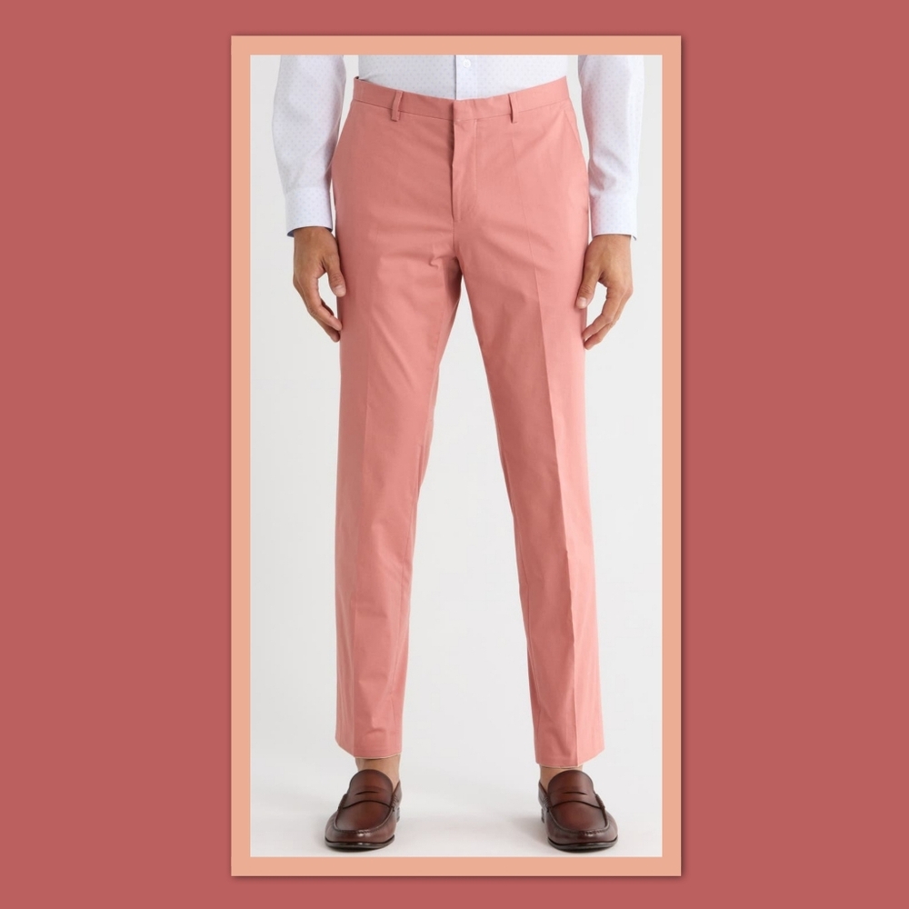 HUGO HESTEN STRETCH COTTON DRESS PANTS